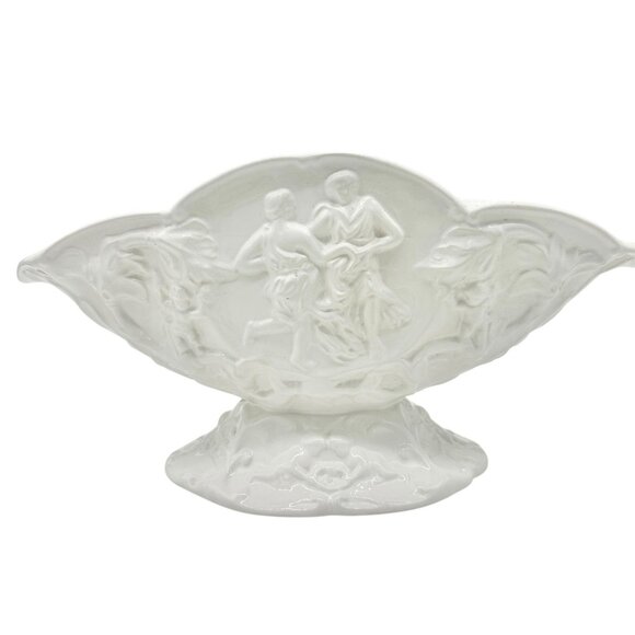 Antique Alcabaca Portugal Planter Centerpiece Fruit Bowl White Ceramic 17x8x6.5 - Picture 1 of 11